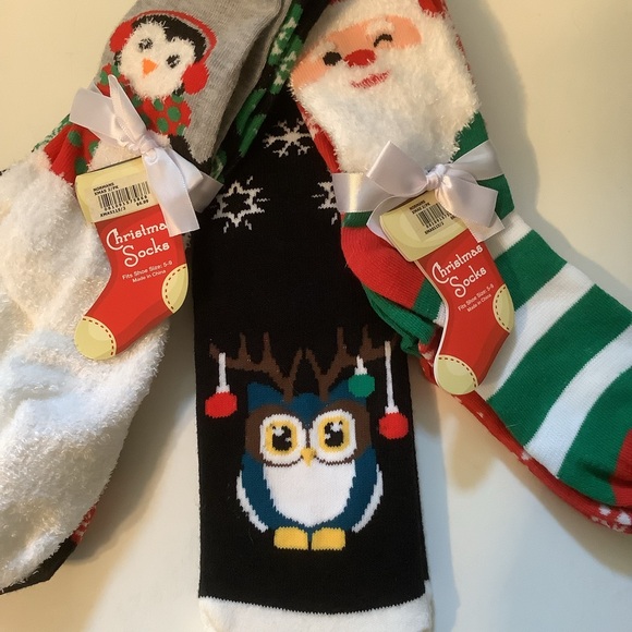 Normans Festive Christmas Socks 5 Pairs Owl Santa Penguin New Size 5-9 - Picture 3 of 4